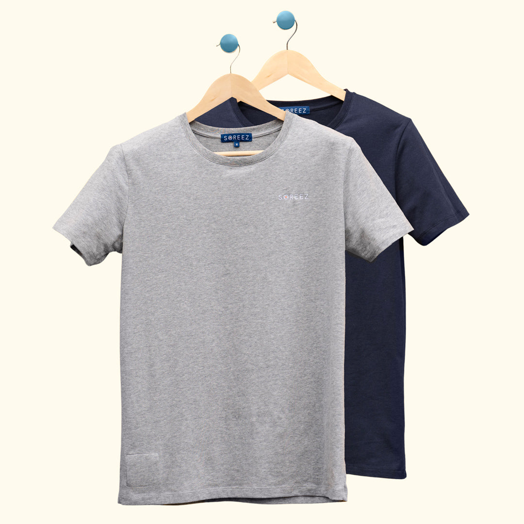 Duo T-shirts décapsuleurs Gris/Bleu